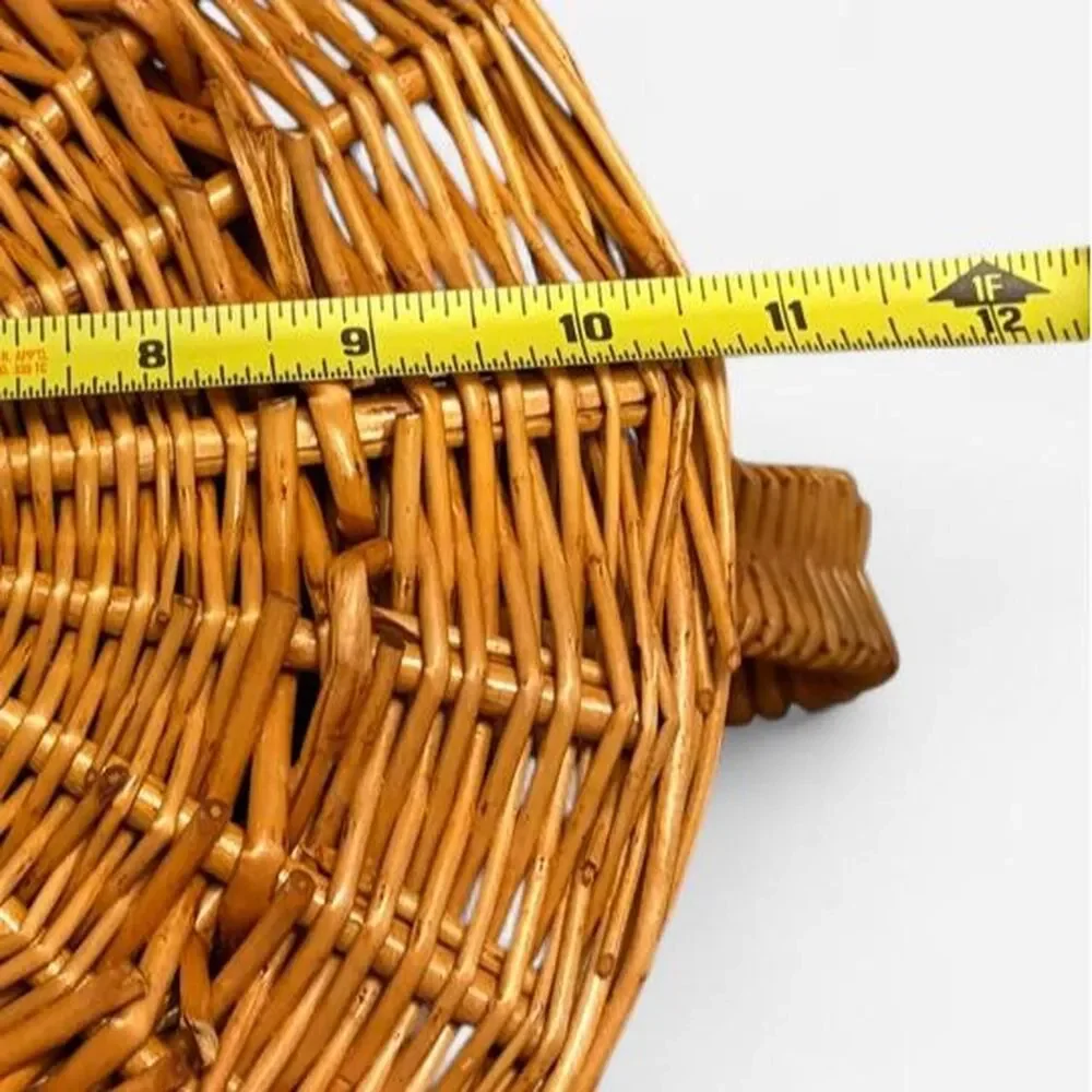 Wicker Basket Saucer Mug Cup Holder Decor Planter Organizer